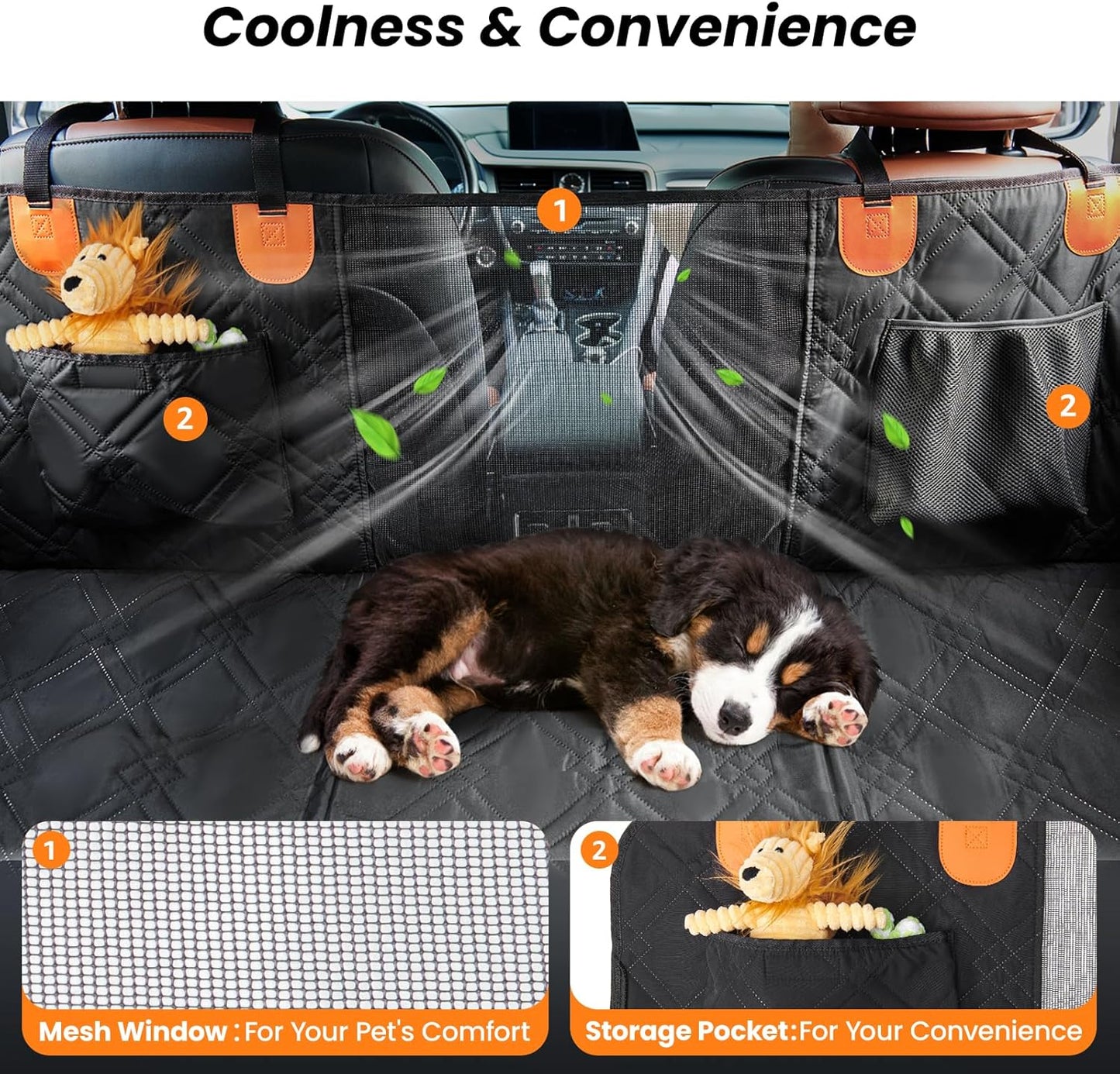 Dog Car Seat Cover for Back Seat: Hard Bottom Back Seat