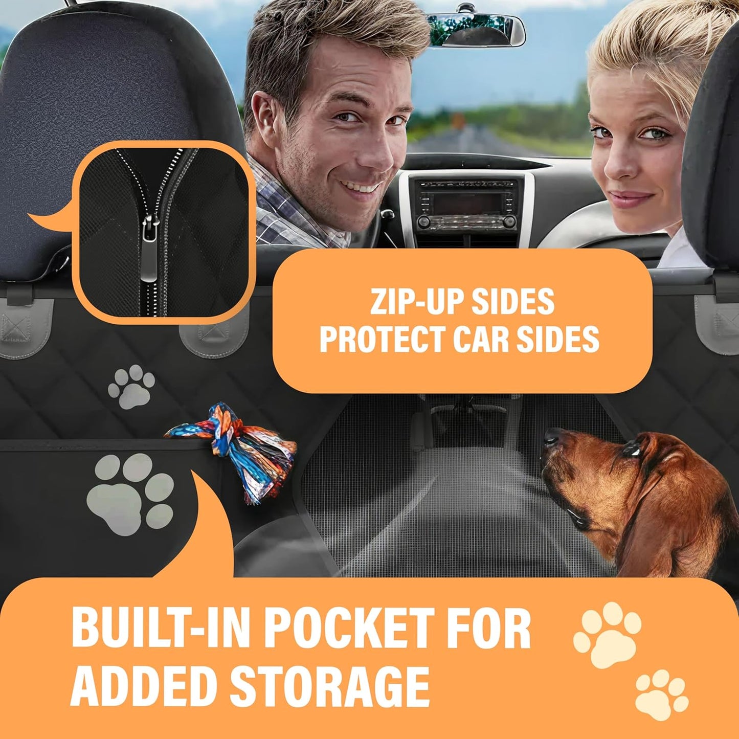 Dog Car Seat Cover for Back Seat, Waterproof Pet Protection