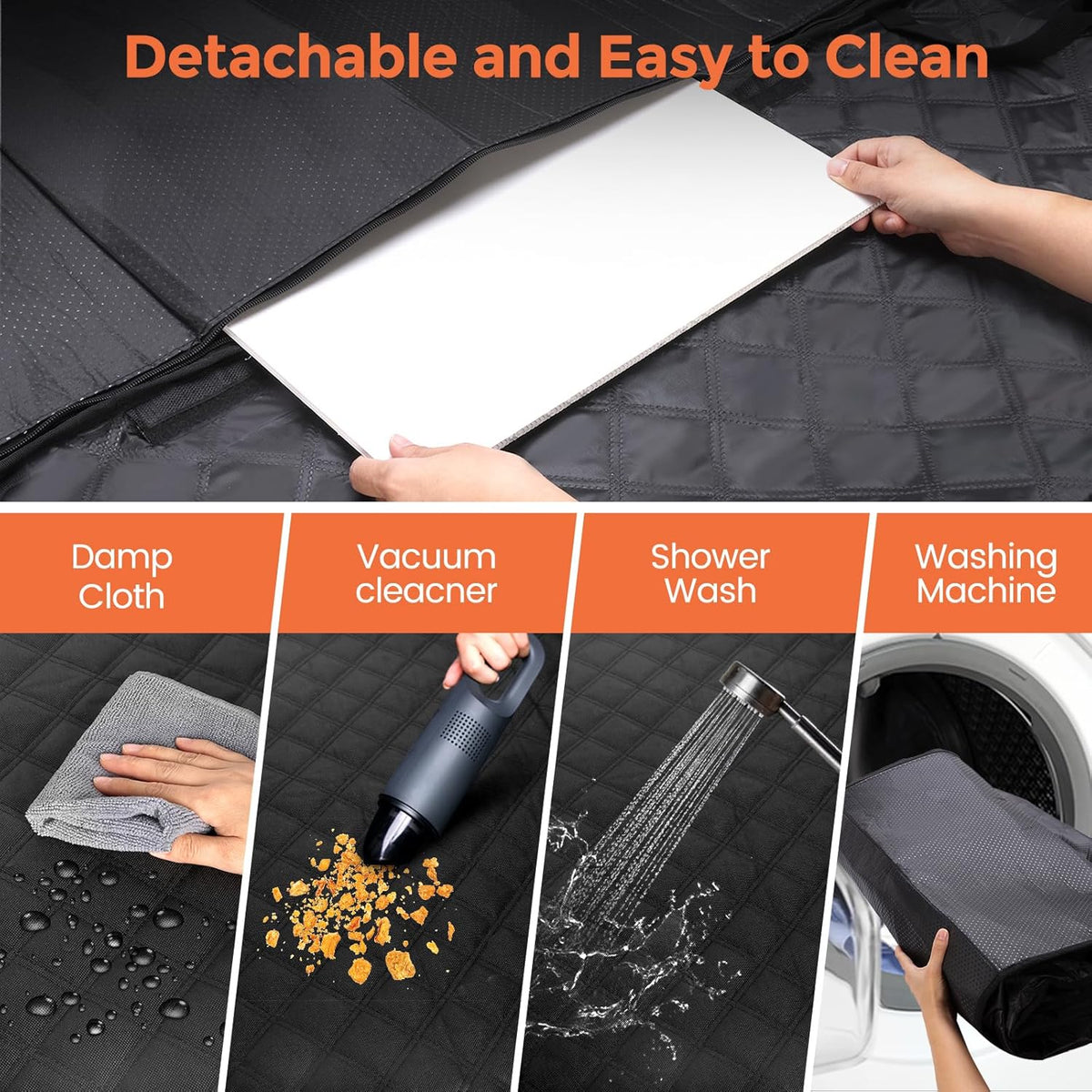 Dog Car Seat Cover for Back Seat Hard Bottom - Waterproof