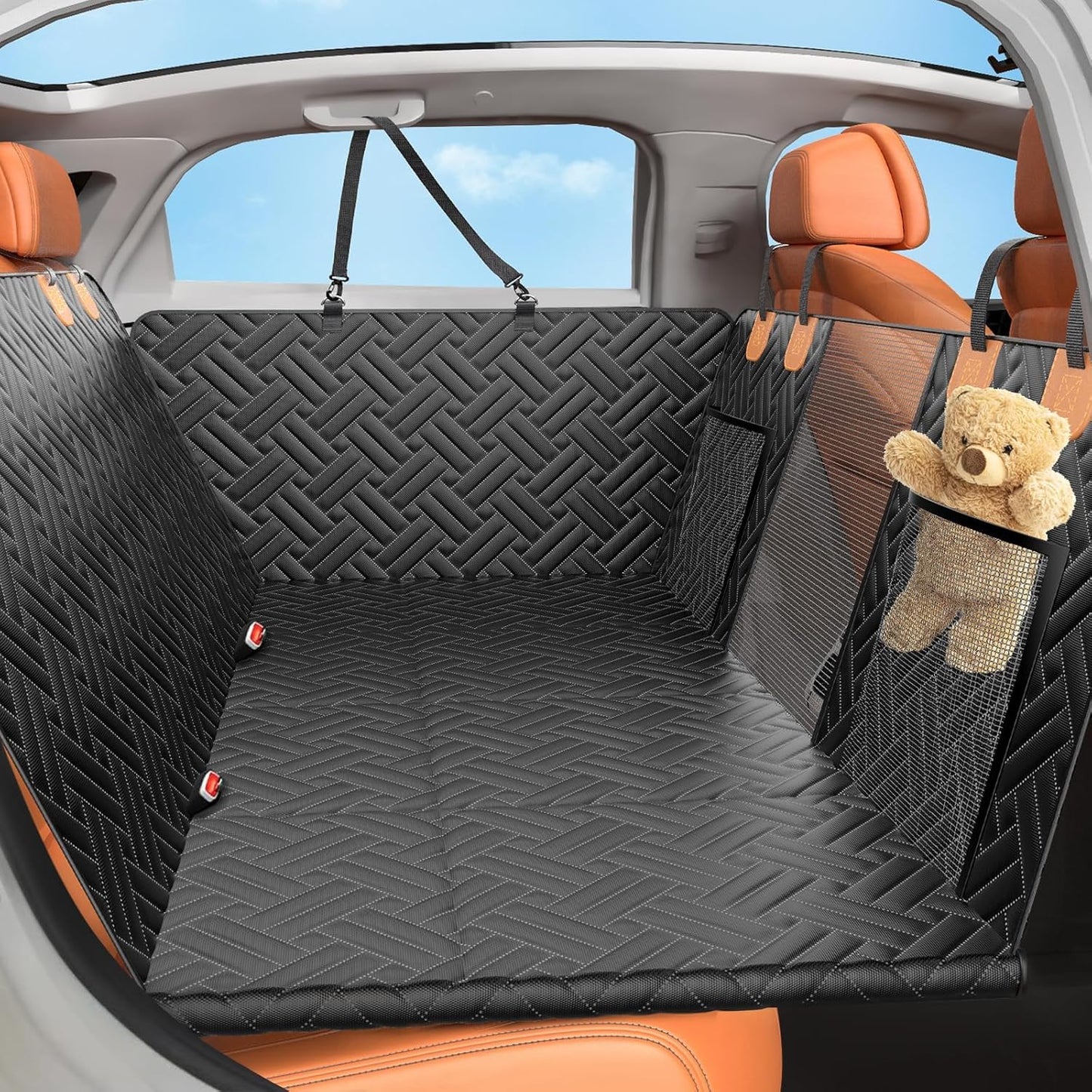 Back Seat Extender for Dogs,Hard Bottom Car Seat Cover for