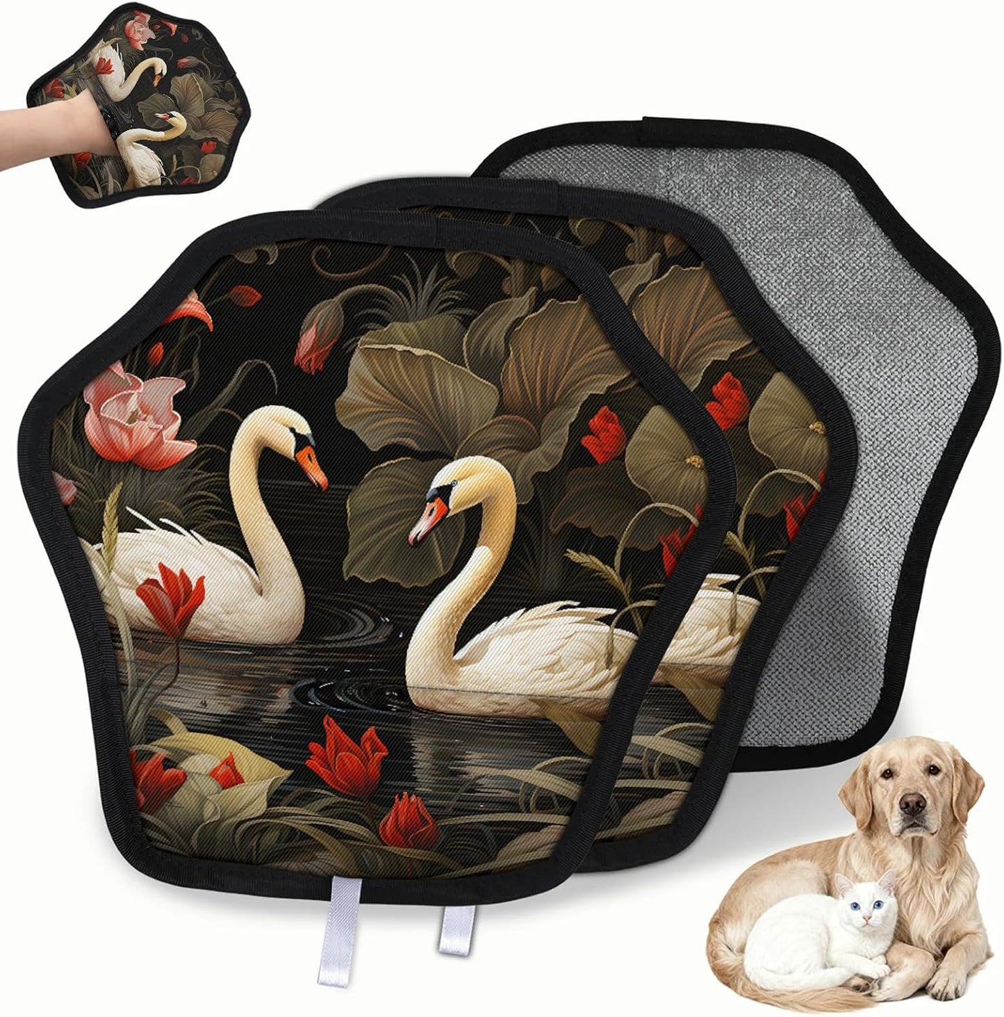 Pet Hair Removal Glove for Dogs Cats Reusable Washable Set