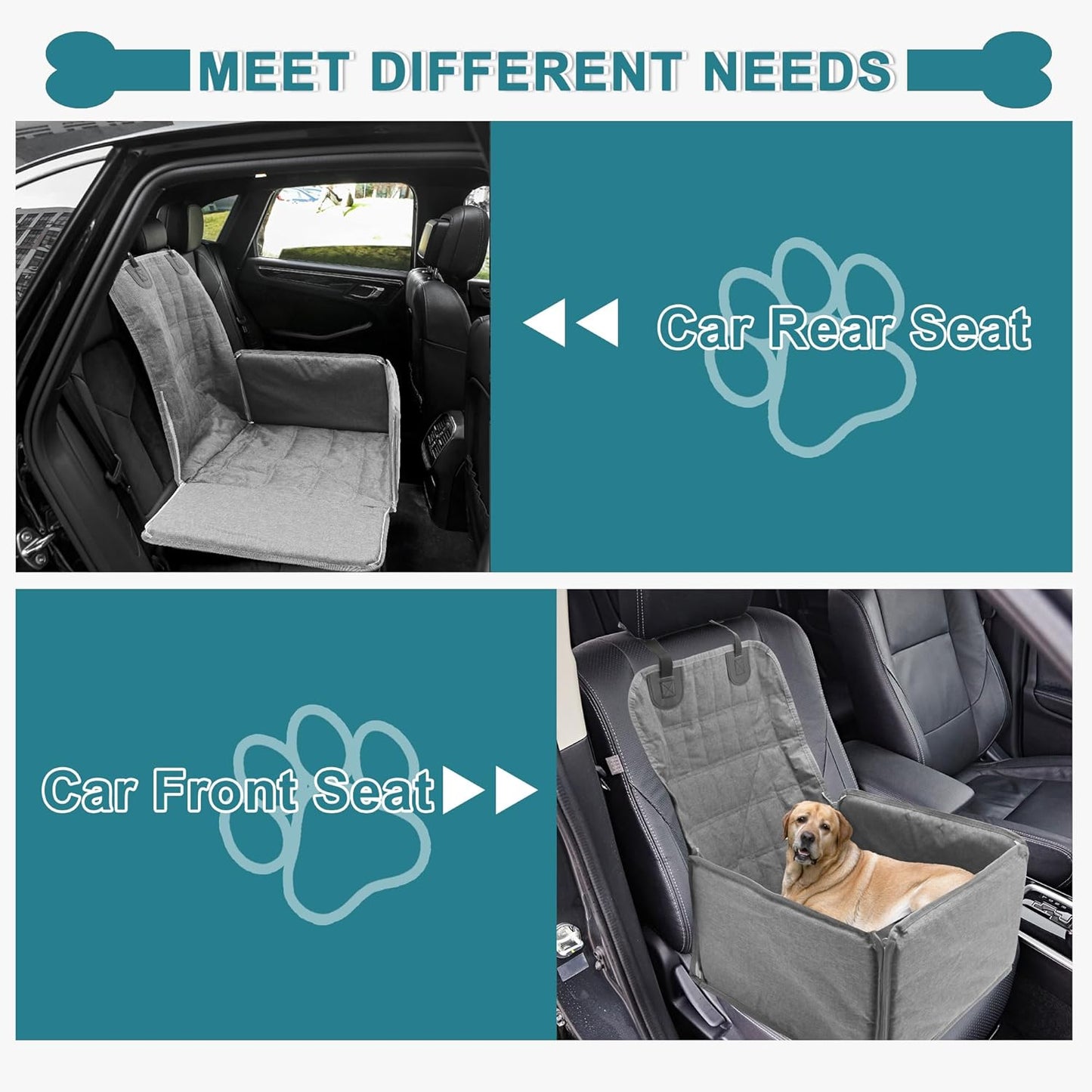Dog Car Seat, Cover with Side Flaps, Cargo Liner for Dog