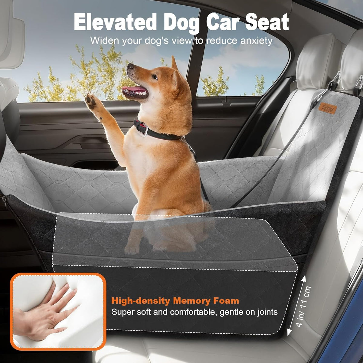 Elevated Dog Car Seat, Dog Booster Car Seats for Small &