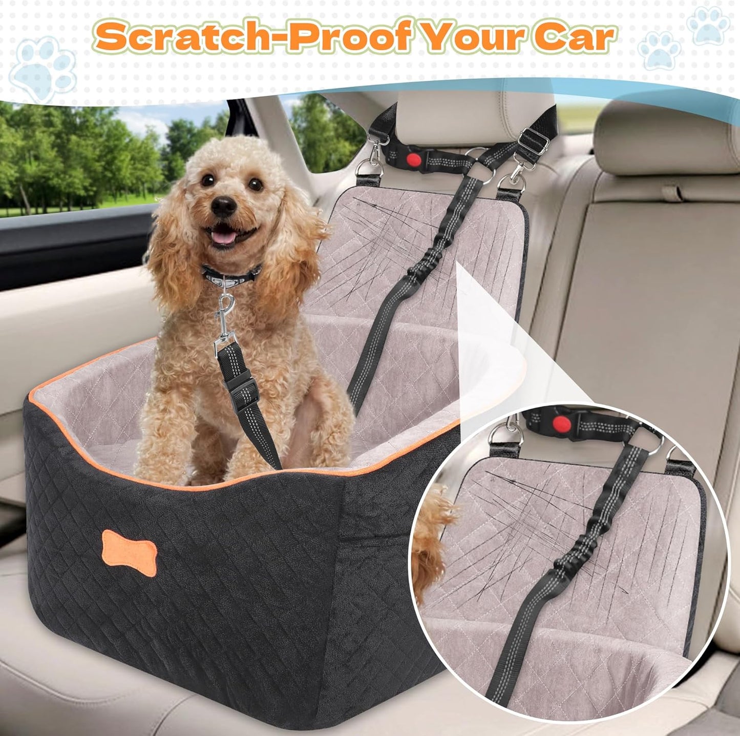 Dog Car Seats for Small Medium Dogs, Dog Booster Car Seat