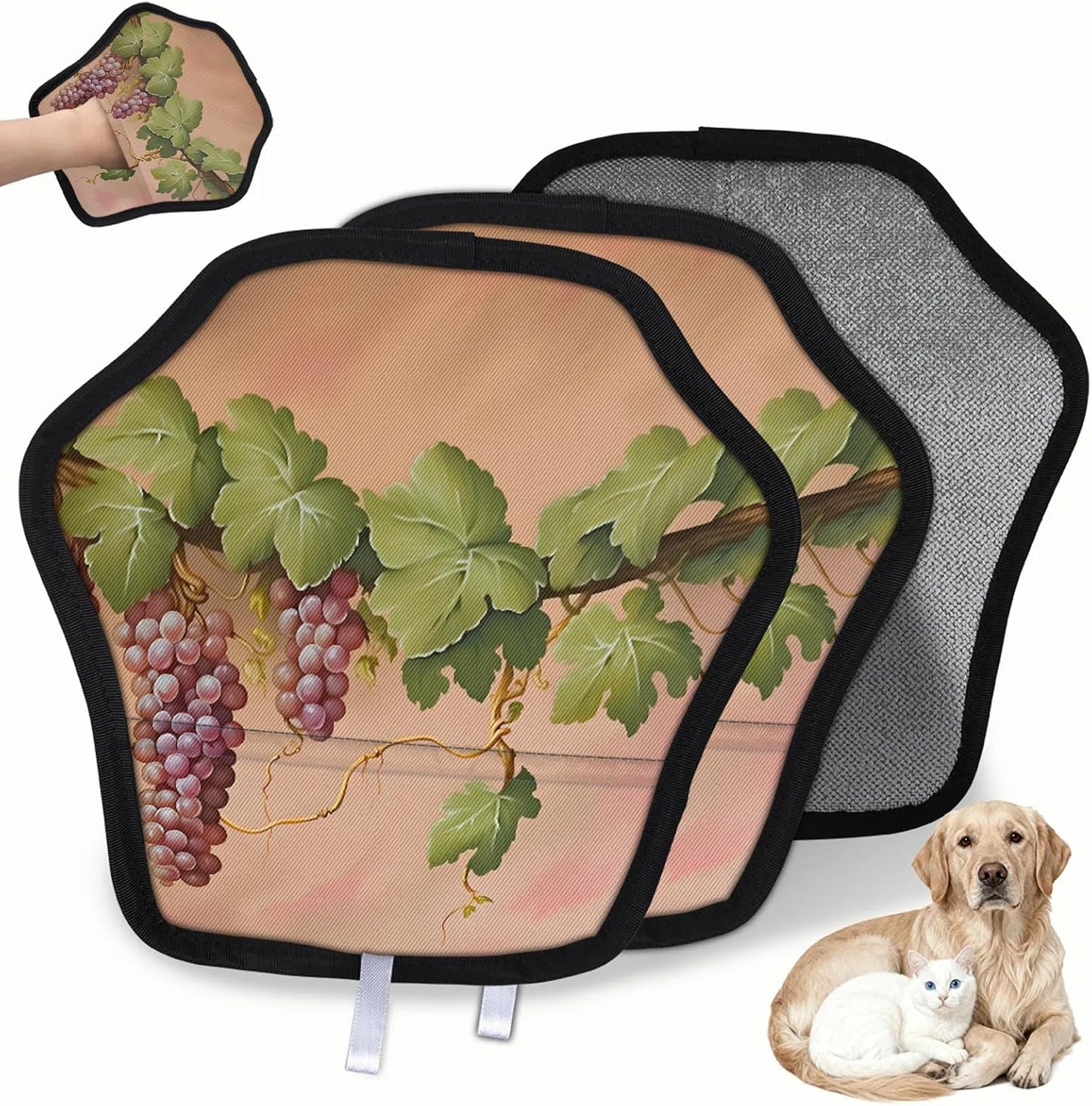Vintage Grapes 2Pcs Electrostatic Reusable Pet Hair Removal