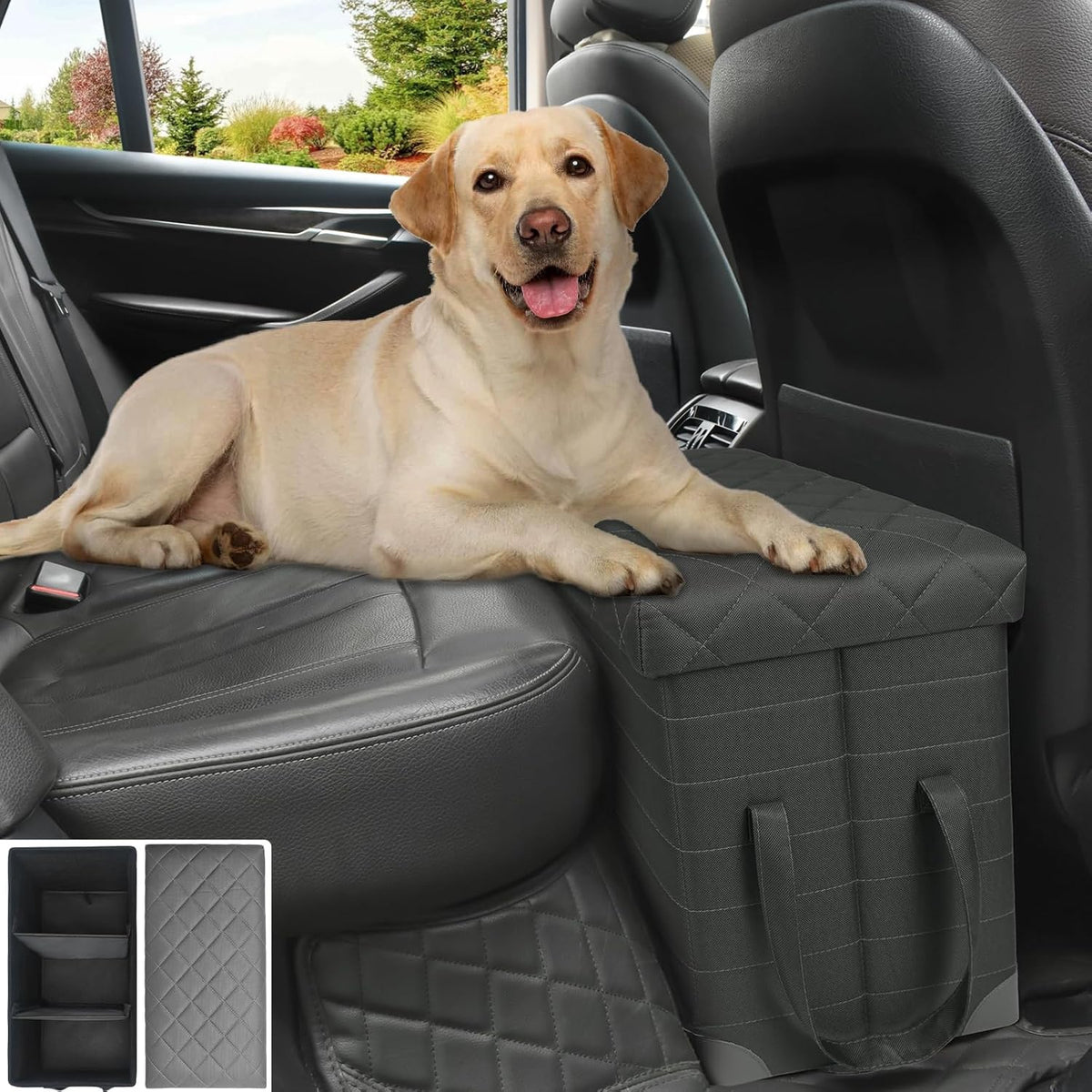 Car Back Seat Extender for Large Dogs up to 200lbs,Dog Car