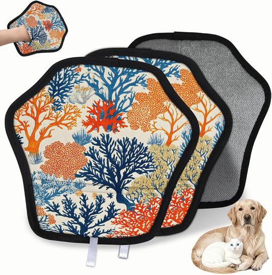 Pet Hair Removal Glove for Dogs Cats Reusable Washable Set