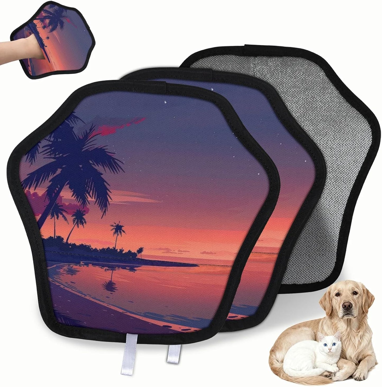 Tropical Palm Tree 2Pcs Electrostatic Reusable Pet Hair