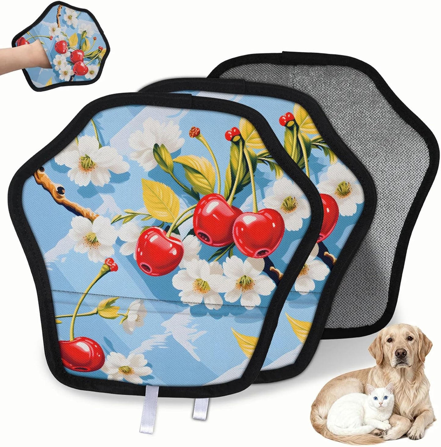 Cherry Berry 2Pcs Electrostatic Reusable Pet Hair Removal