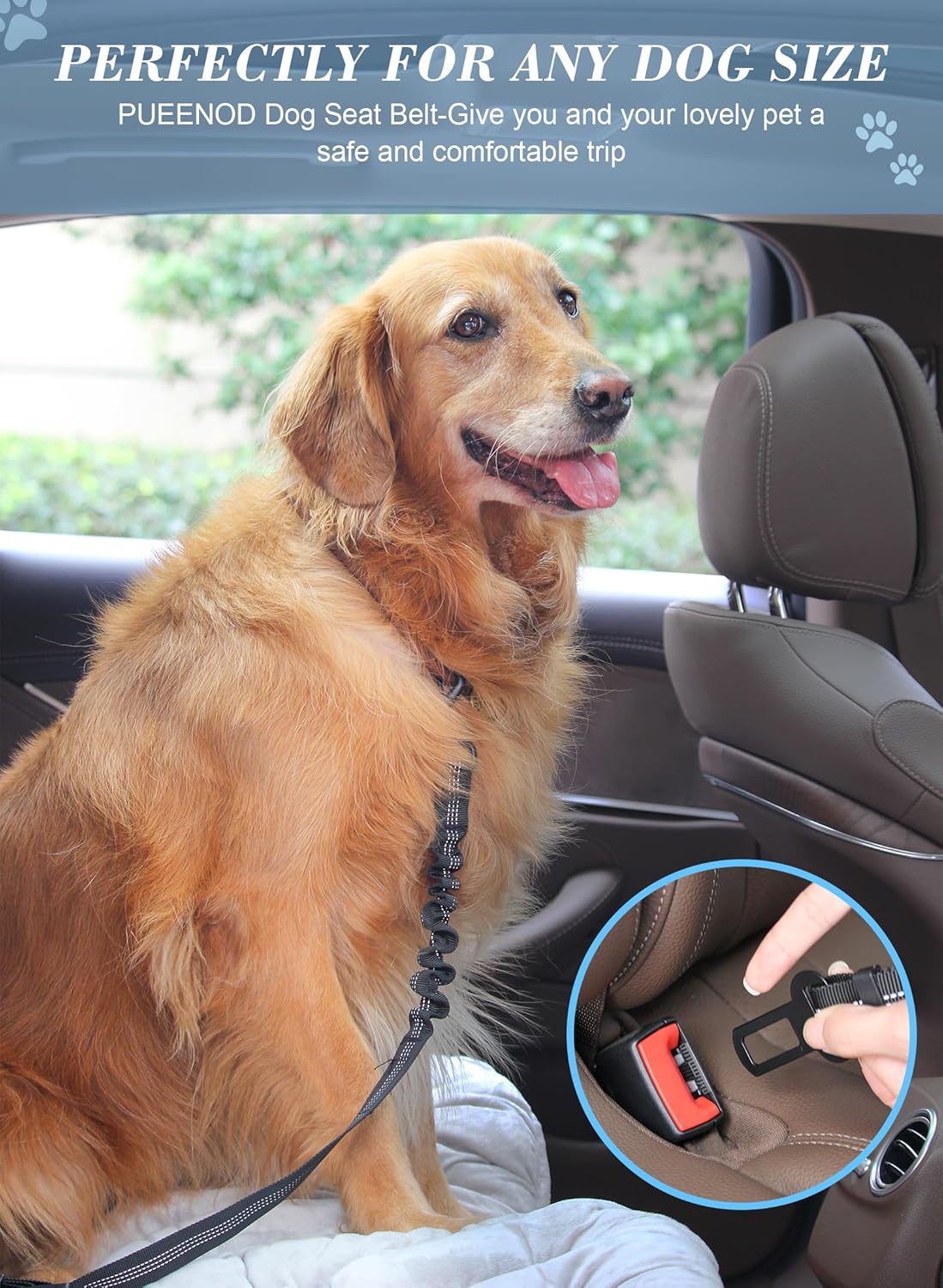 2 Pack Dog Seat Belt Adjustable Dog Car Seatbelts for