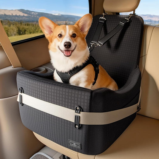 Dog Booster Car Seat for Small/Medium Dogs Up to 35 lbs –