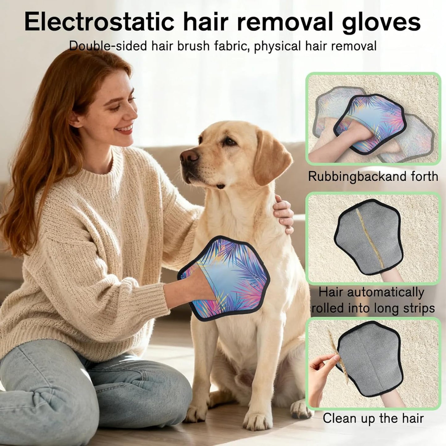Colourful Palm Leaves 2Pcs Electrostatic Reusable Pet Hair