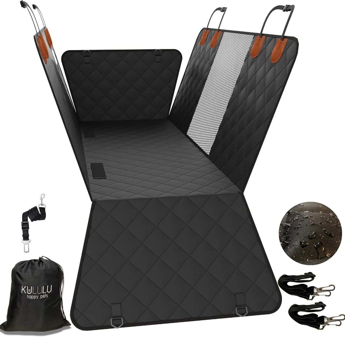 Dog Car Seat Cover for Back Seat, Dog Car Hammock with Mesh