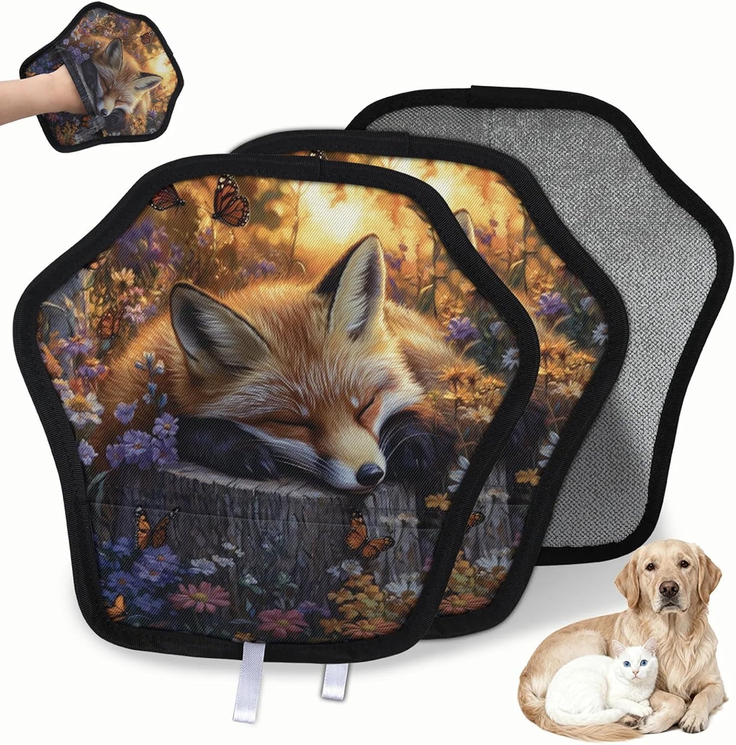 Pet Hair Removal Glove for Dogs Cats Reusable Washable Set