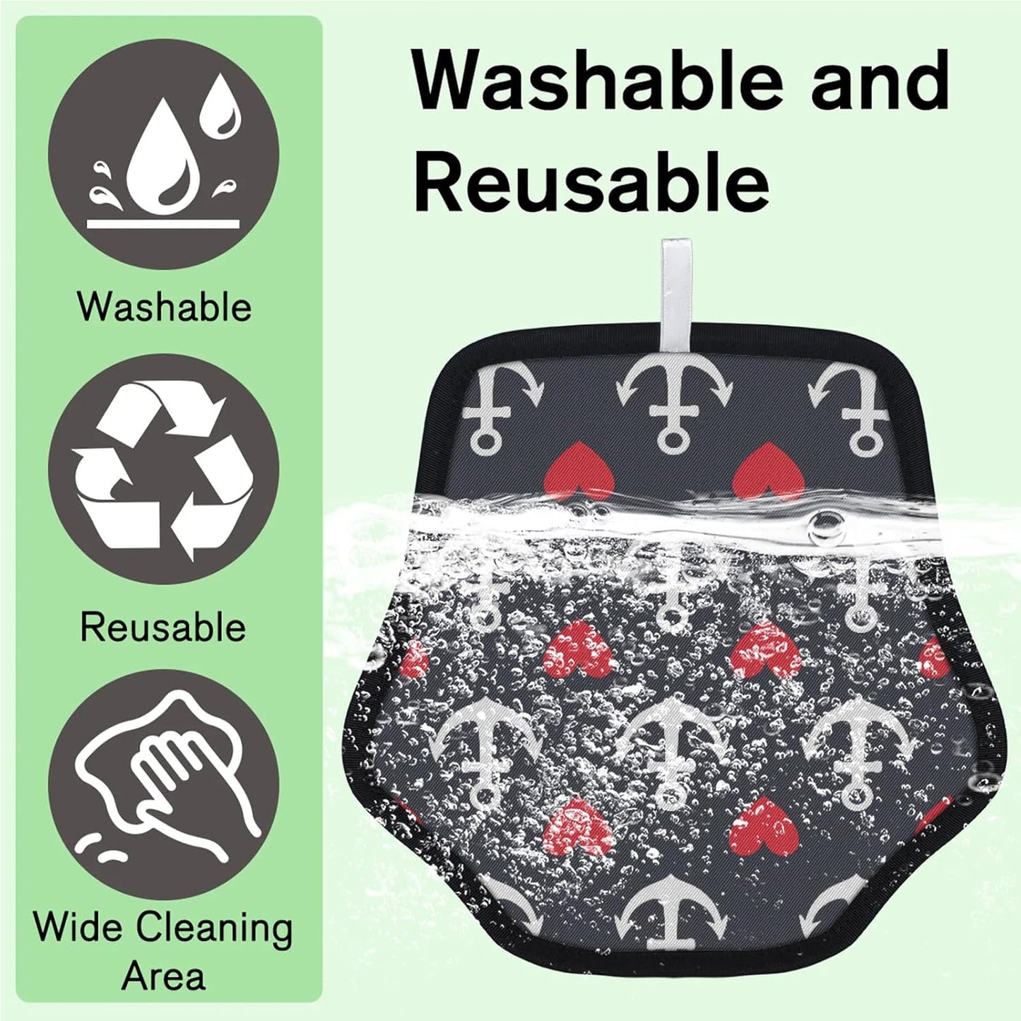 Nautical Hearts Themed 2Pcs Electrostatic Reusable Pet Hair