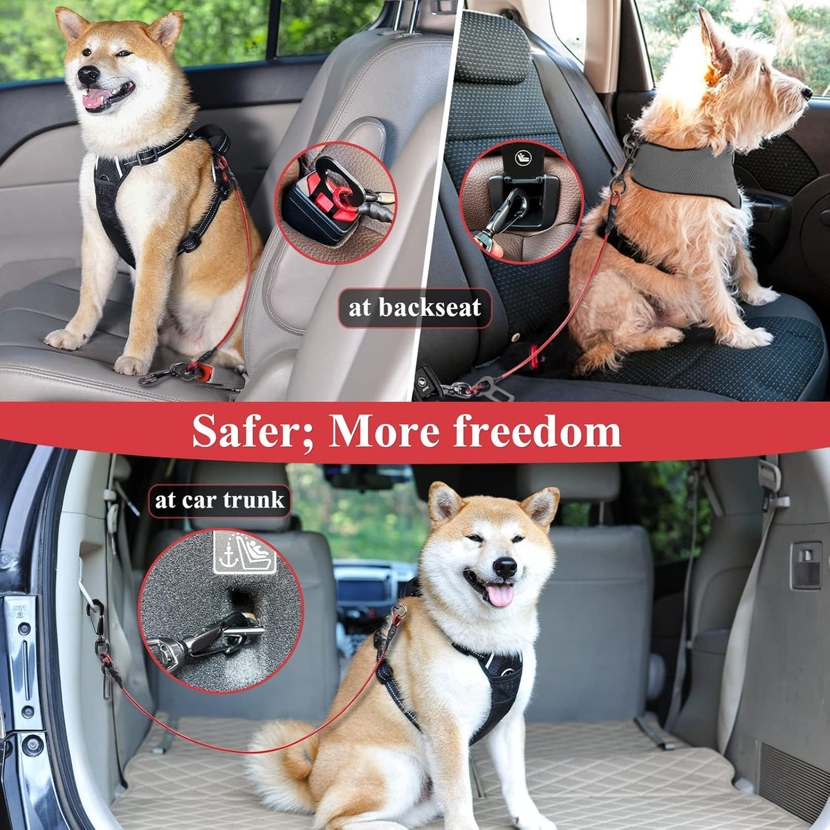Dog Seat Belt Tuffbelt Dog Car Harness, Seatbelt with Clip