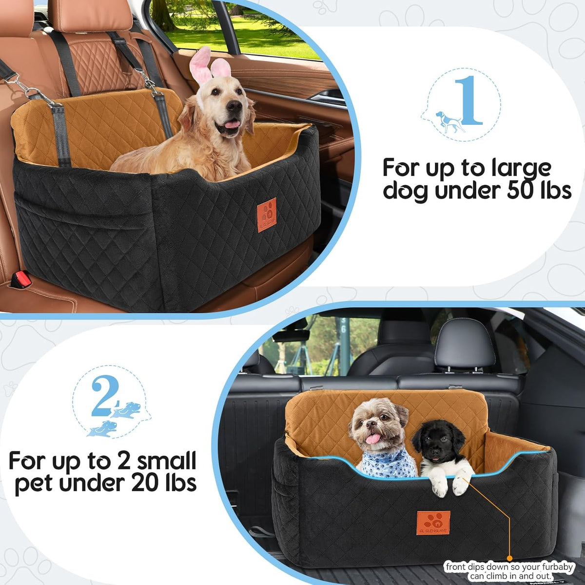 Dog Car Seat for Medium/Large Dogs,Pet Booster Car Seats
