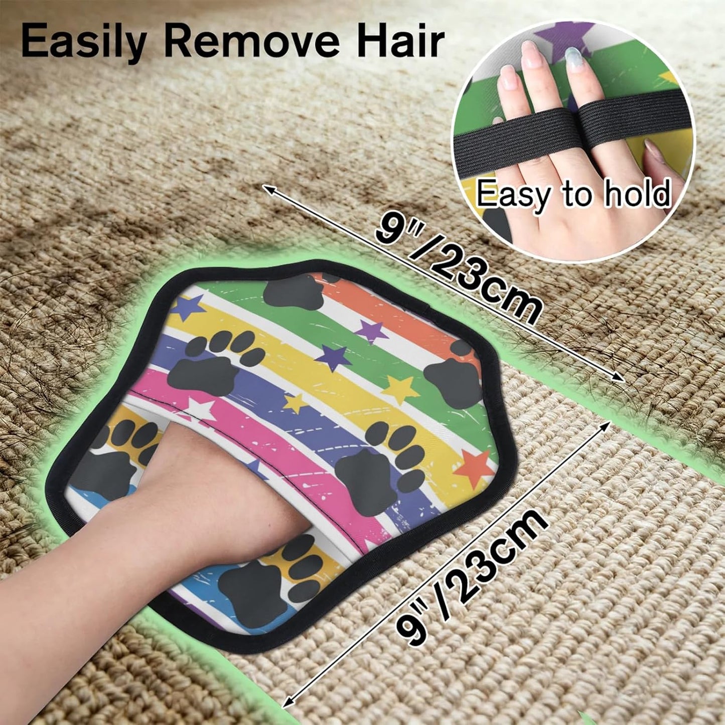 Dog Paw Print Kawaii 2Pcs Electrostatic Reusable Pet Hair