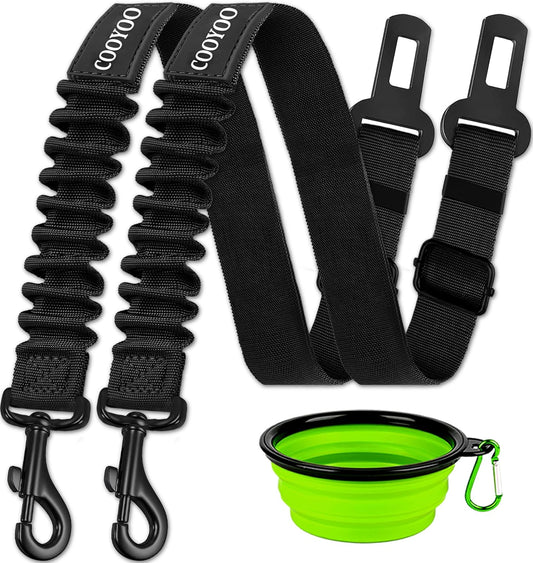 Dog Seat Belt,3 Piece Set Retractable Dog Car Harness