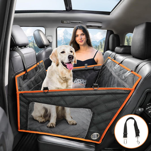 Dog Car Seat for Medium/Large Dogs, Hard Bottom Back Seat