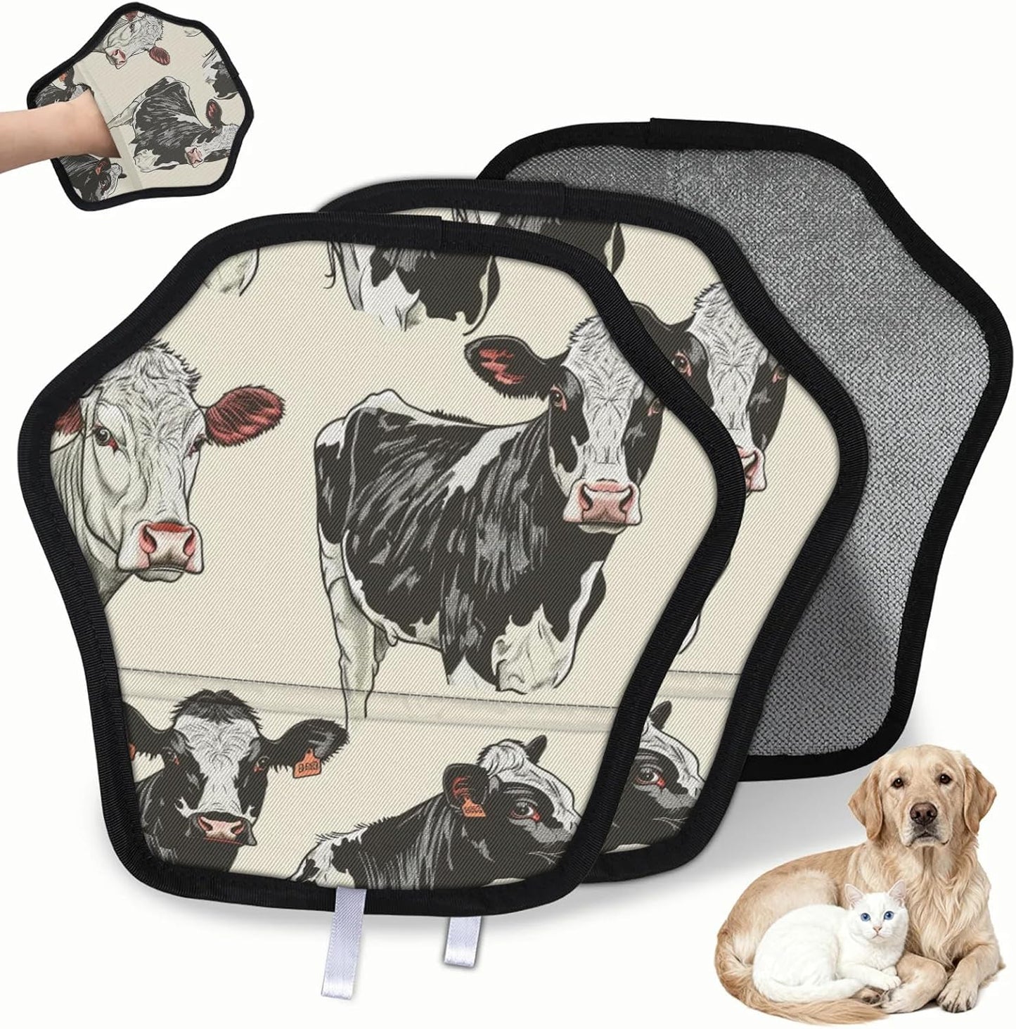 Cow Pattern Print 2Pcs Electrostatic Reusable Pet Hair