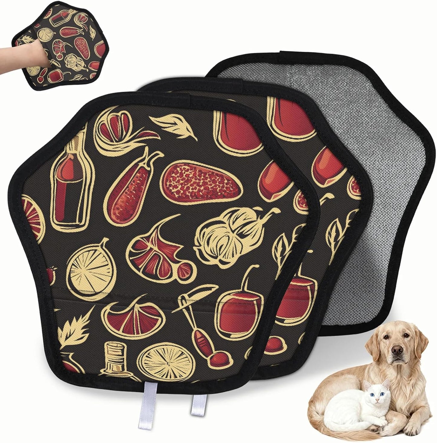 Vintage Steak 2Pcs Electrostatic Reusable Pet Hair Removal