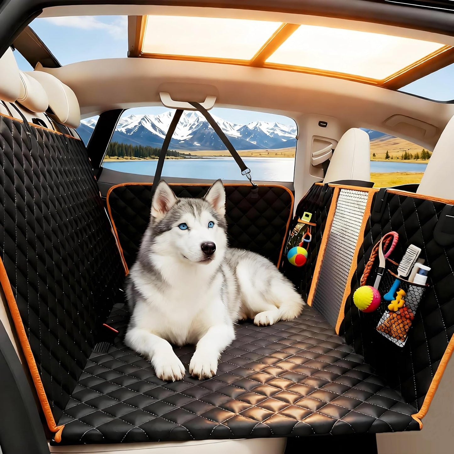 Back Seat Extender for Dogs - Large Space, Waterproof Dog