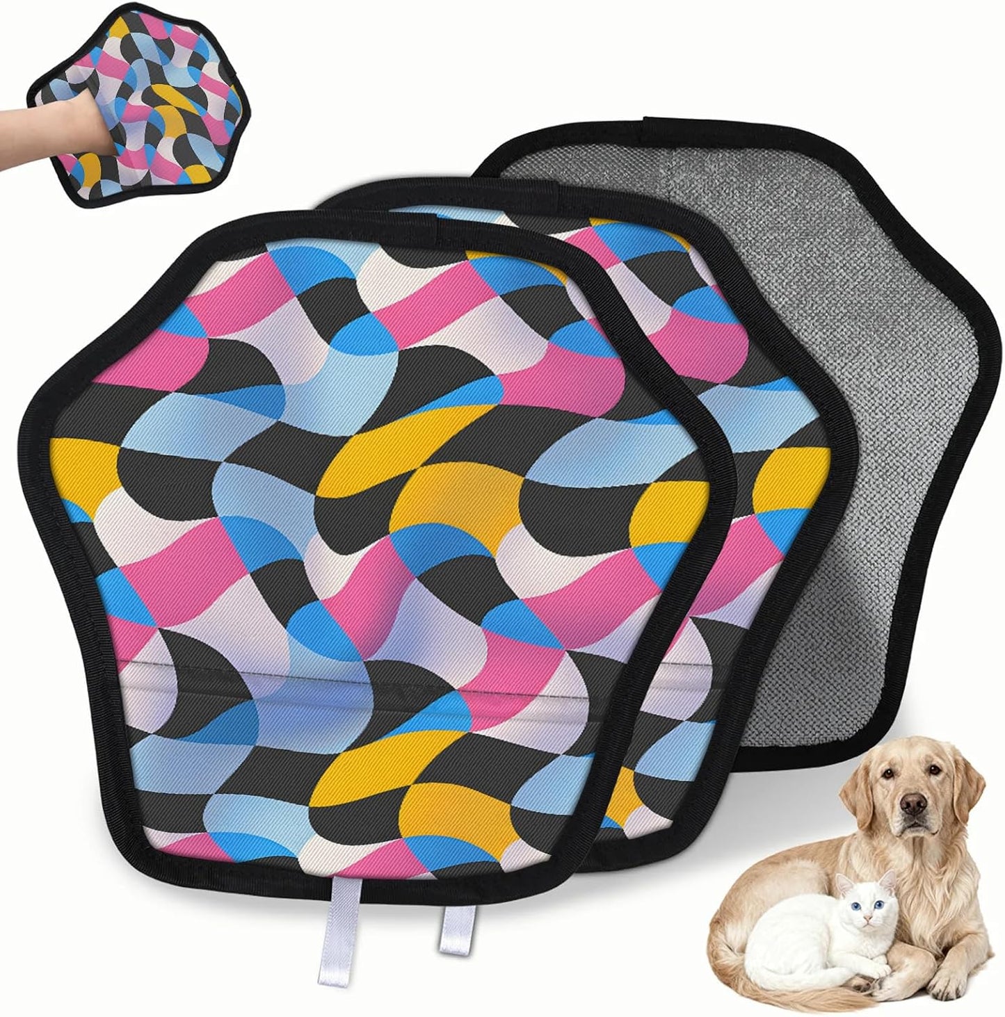 Pet Hair Removal Glove for Dogs Cats Reusable Washable Set