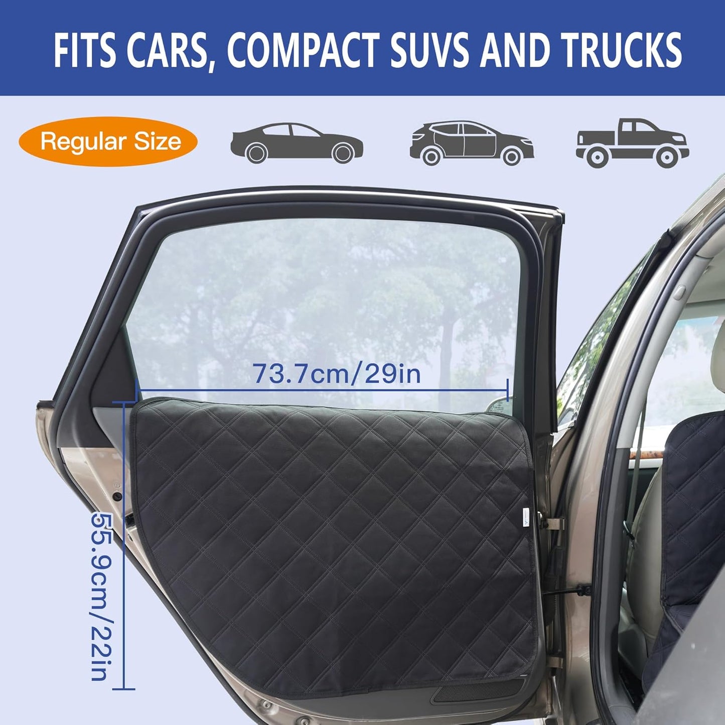 Dog Car Door Protector 2-Pack, Protects Doors from Dog