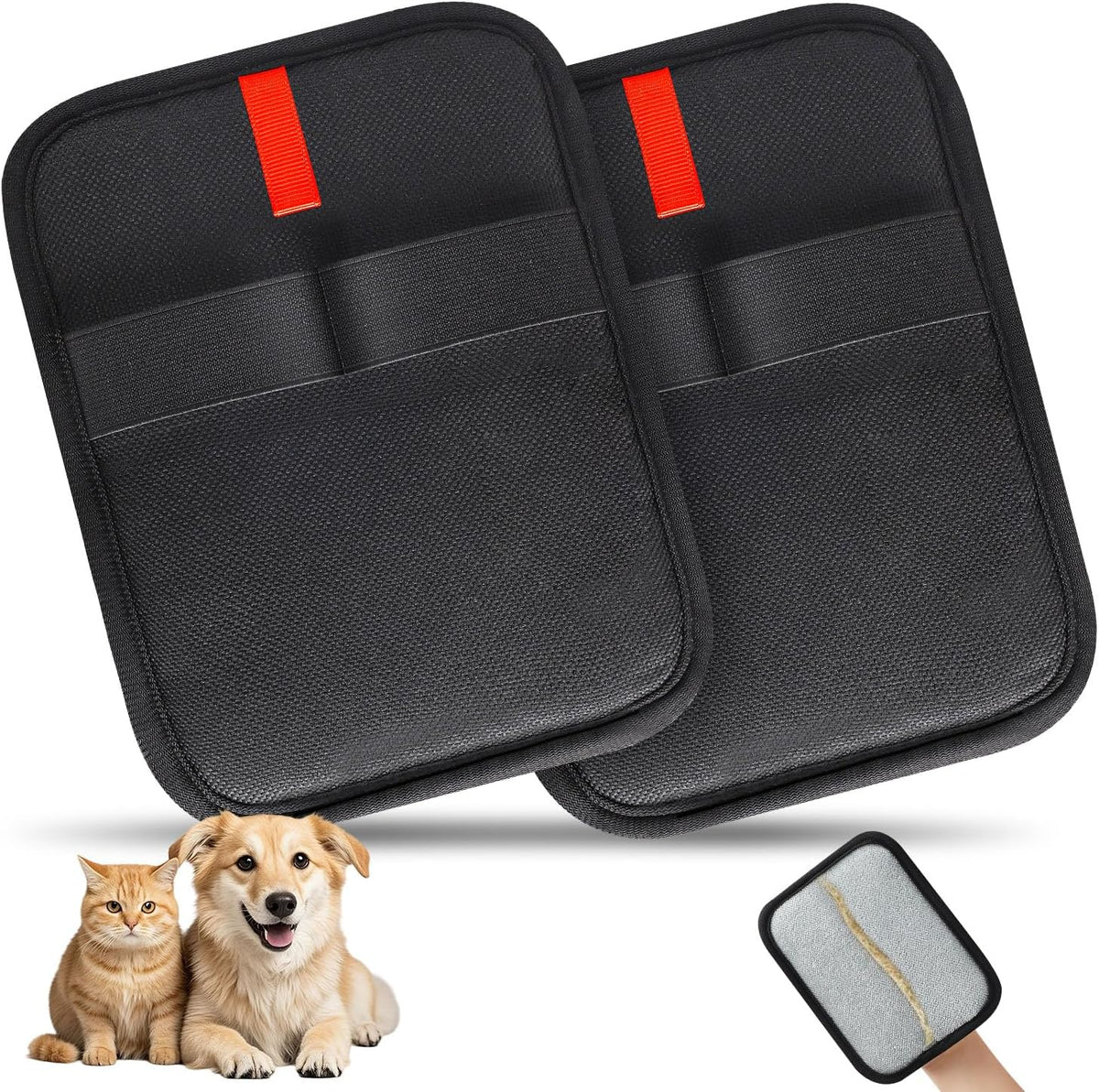2 Pcs Pet Hair Removal Gloves, Reusable Electrostatic Pet