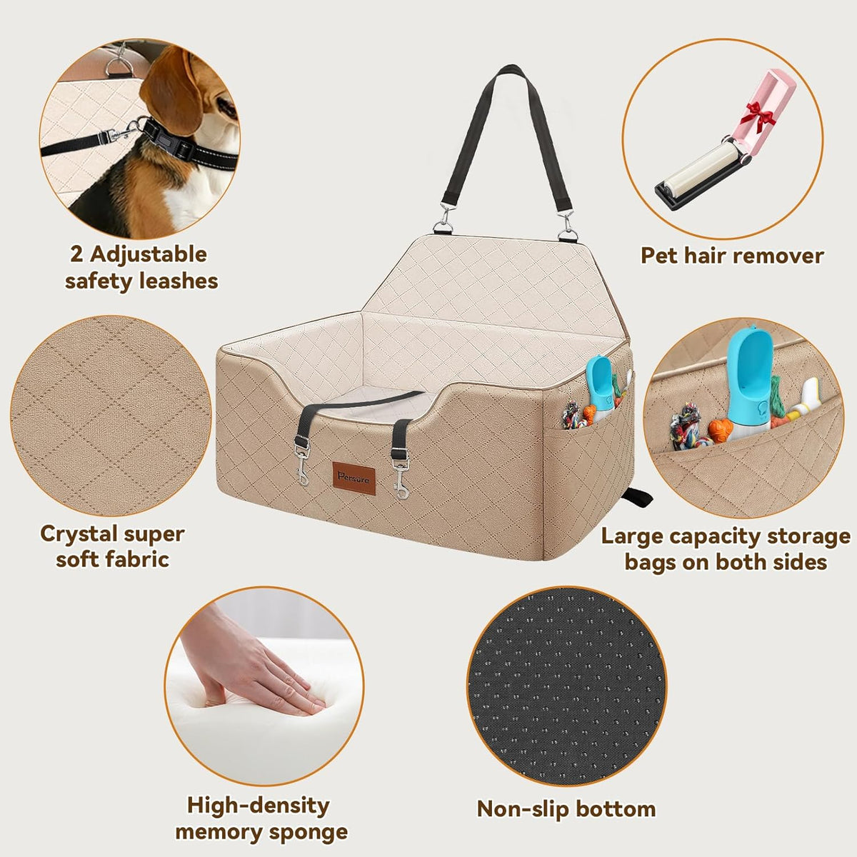 Dog Car Seat for Large-Medium Dogs: Pet Car Seat