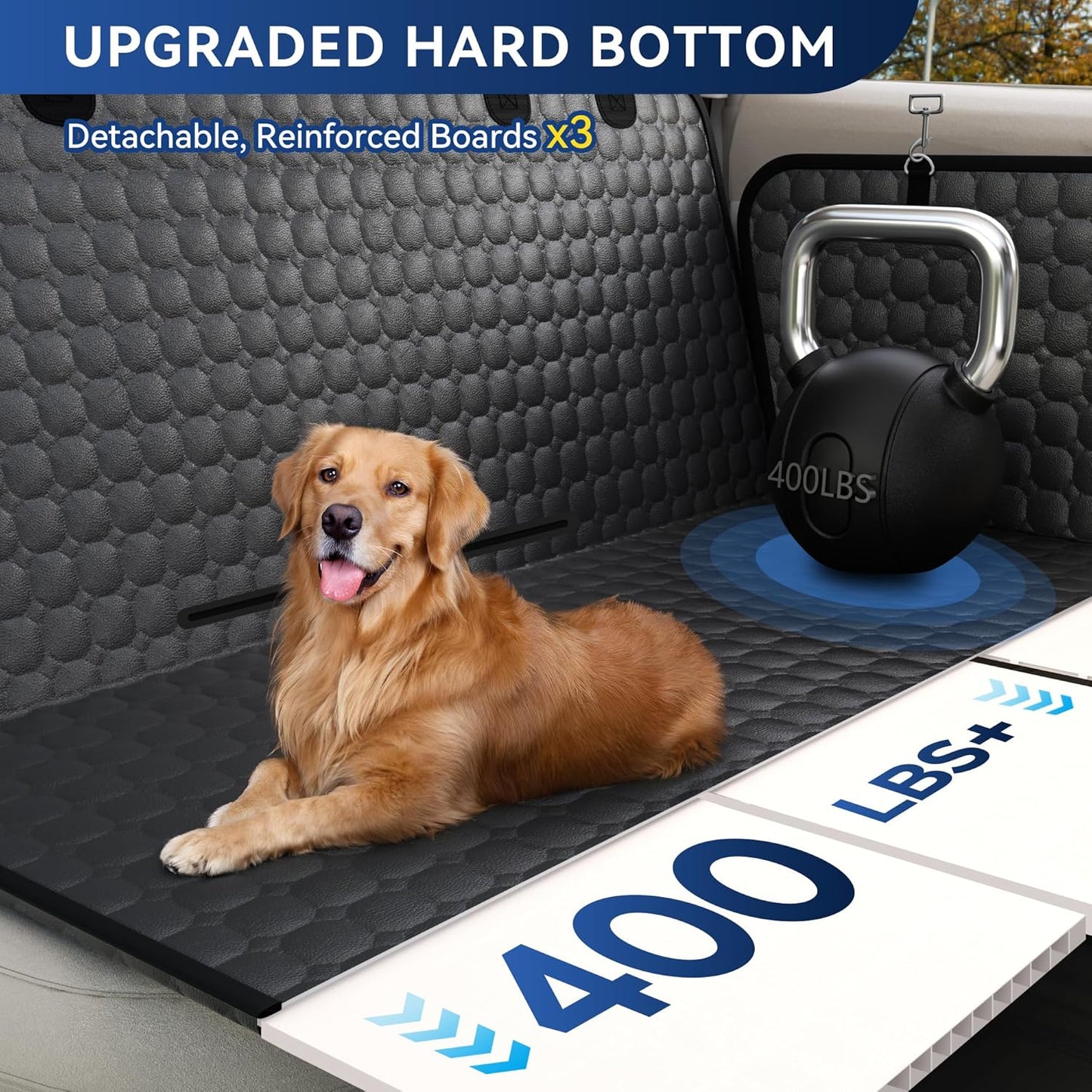 Back Seat Extender for Dogs, PU Leather Waterproof Dog Car