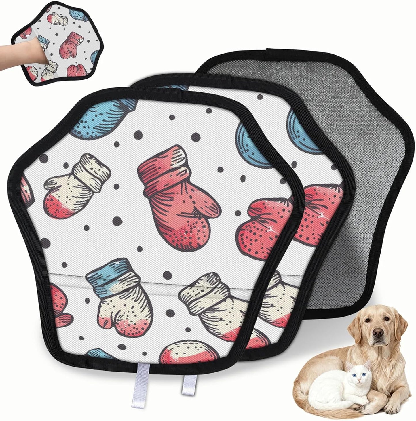 Pet Hair Removal Glove for Dogs Cats Reusable Washable Set