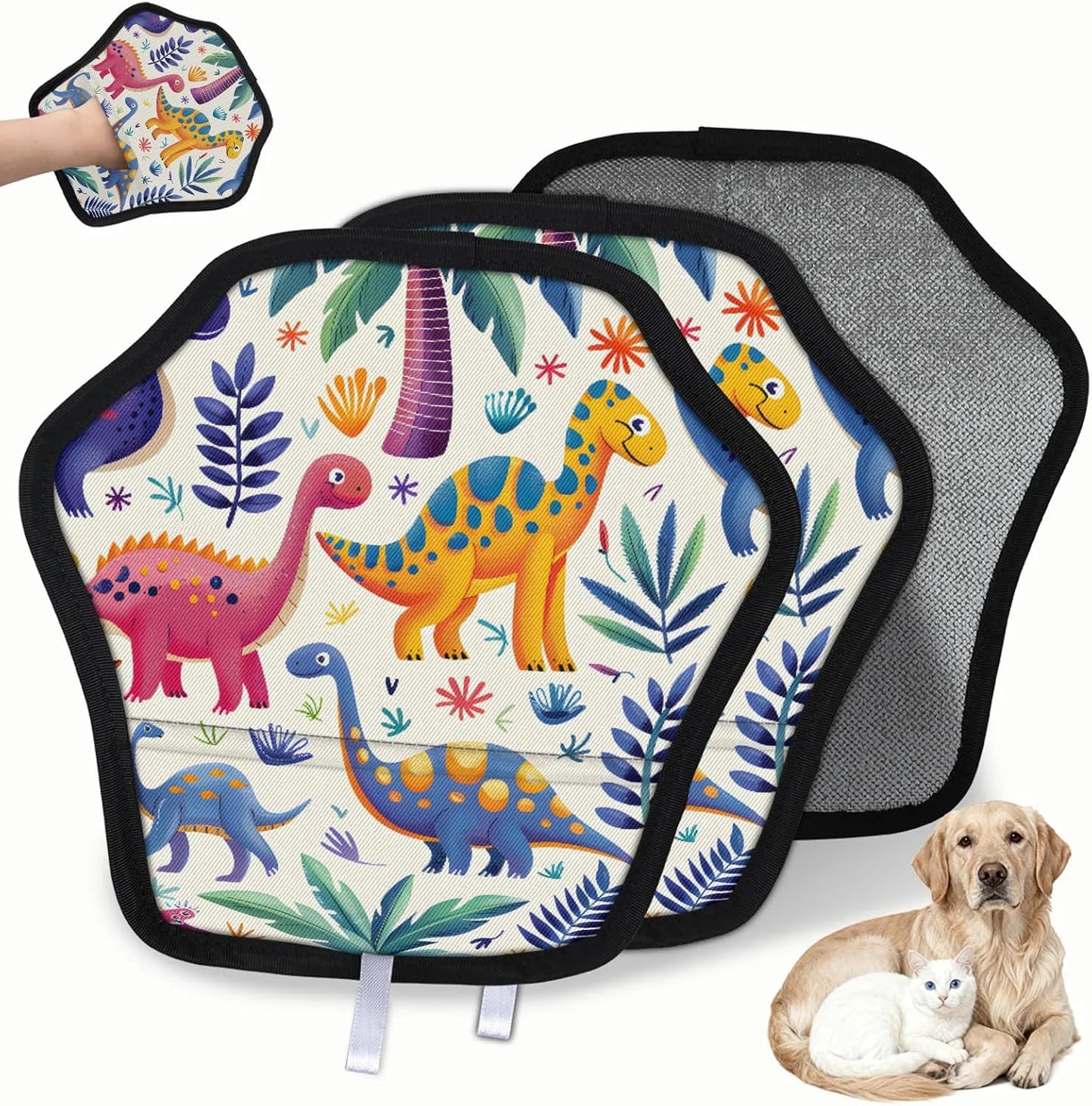 Lovely Dinosaurs 2Pcs Electrostatic Reusable Pet Hair