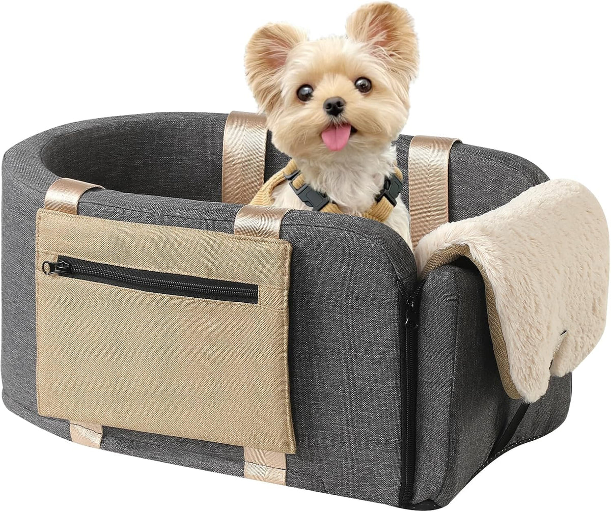 Console Dog Car Seat Cat Carrier - Pet Car Booster Seat on