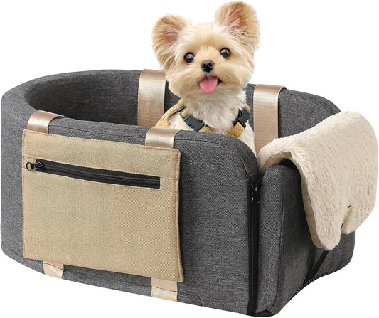 Console Dog Car Seat Cat Carrier - Pet Car Booster Seat on