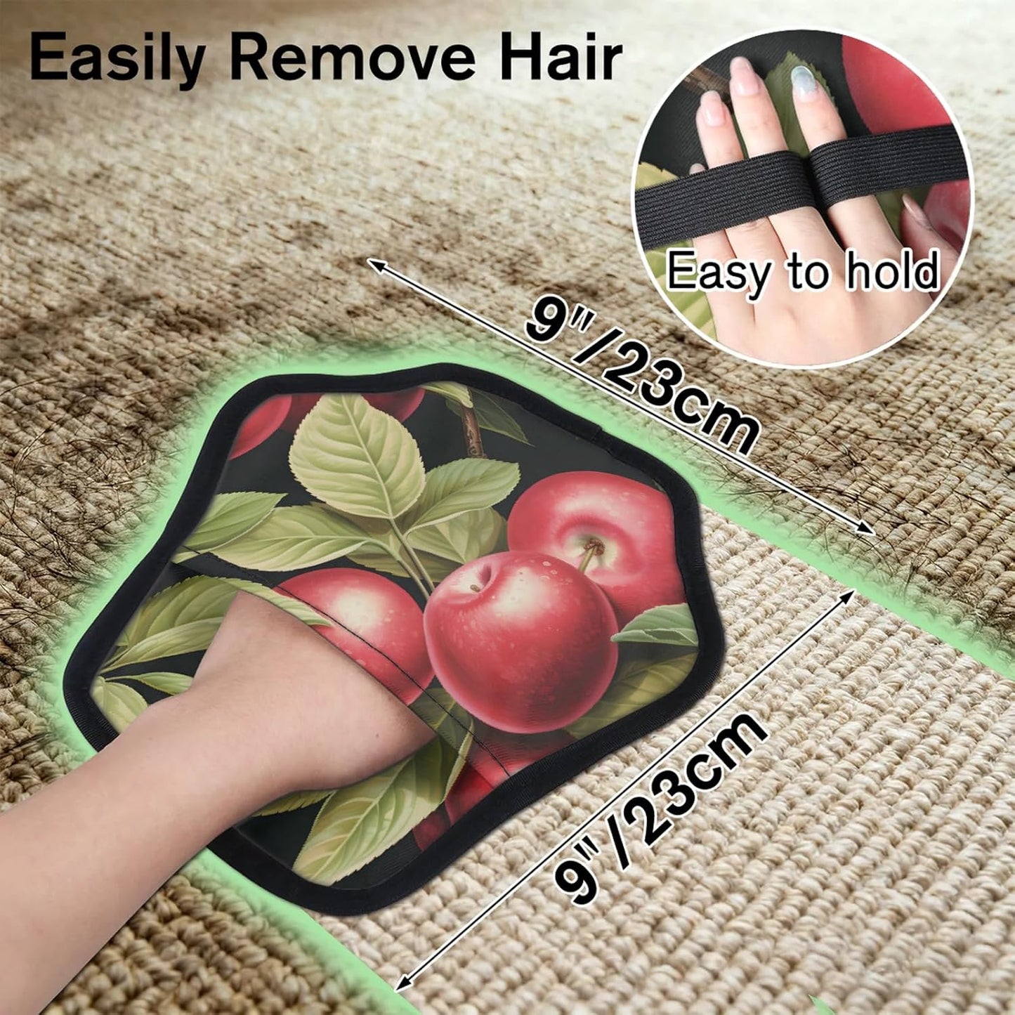 Red Fruit 2Pcs Electrostatic Reusable Pet Hair Removal
