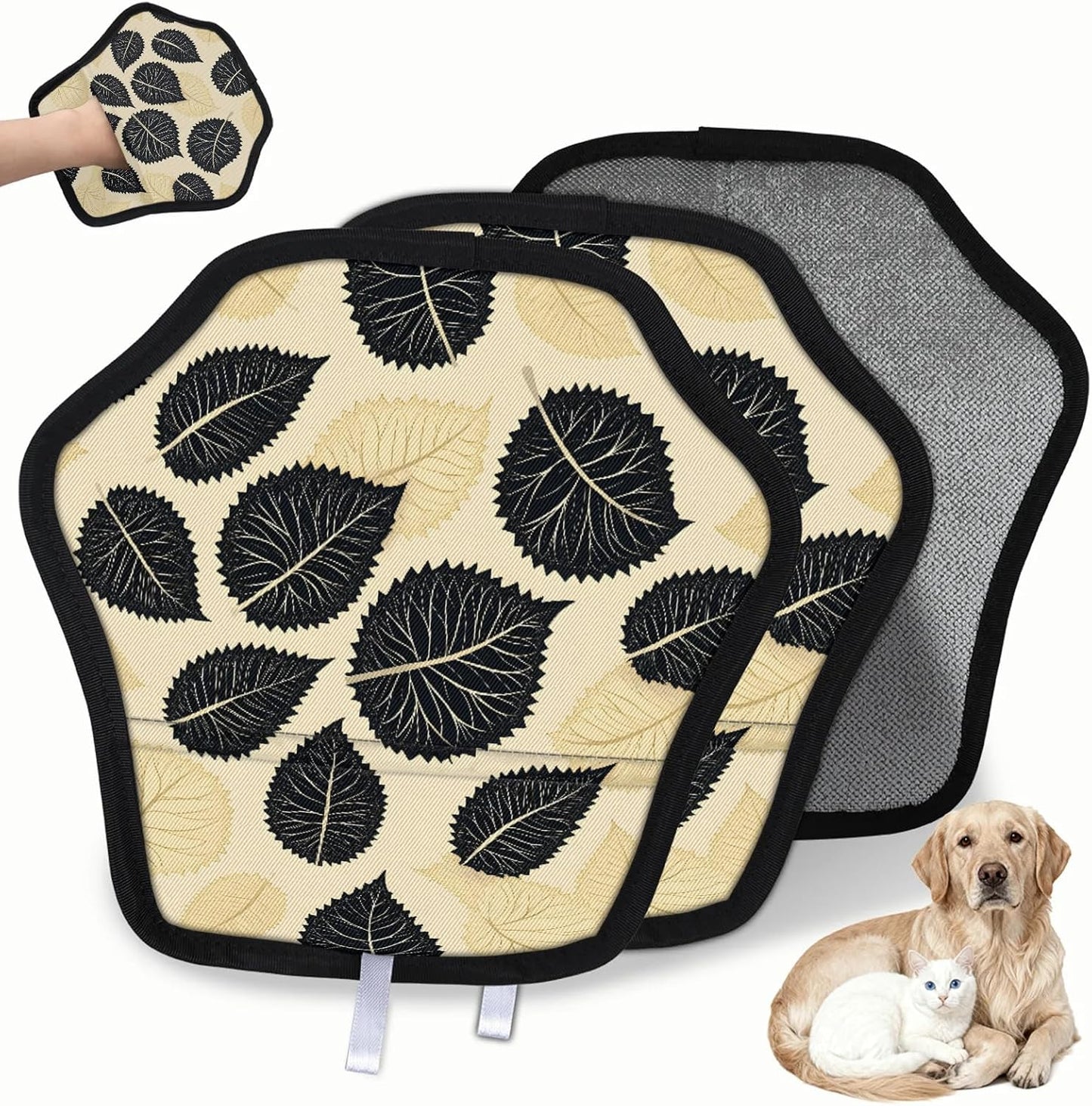 Plants Black Leaves 2Pcs Electrostatic Reusable Pet Hair