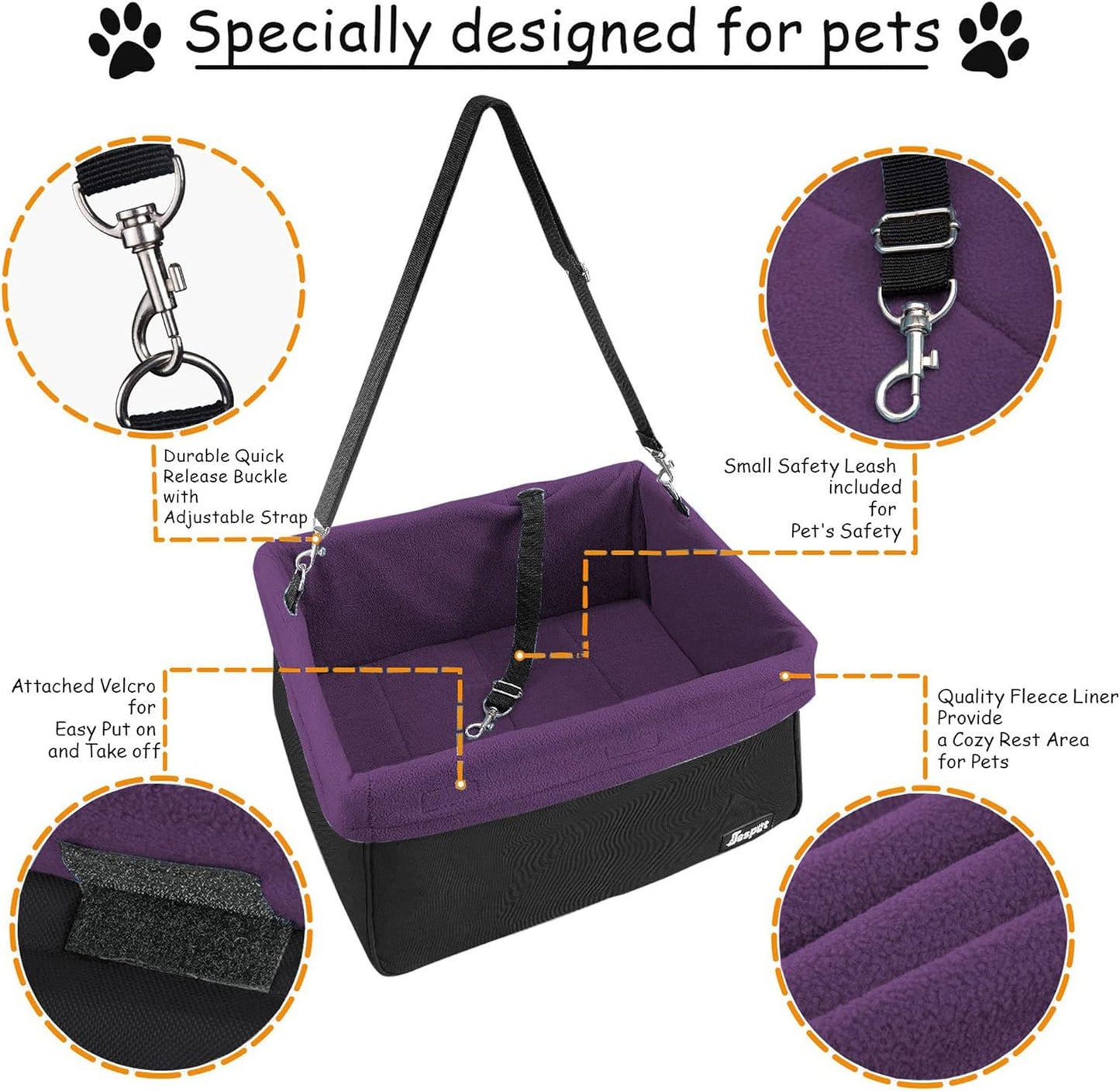 & GOOPAWS Dog Booster Seats for Cars, Portable Dog Car Seat
