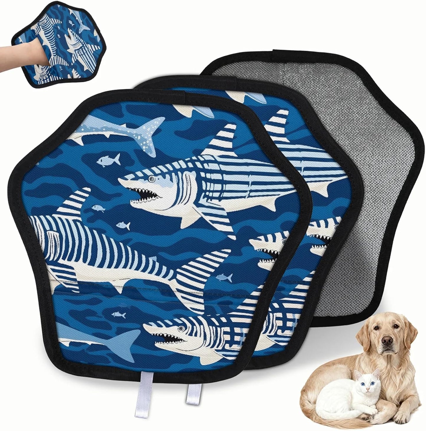 Pet Hair Removal Glove for Dogs Cats Reusable Washable Set