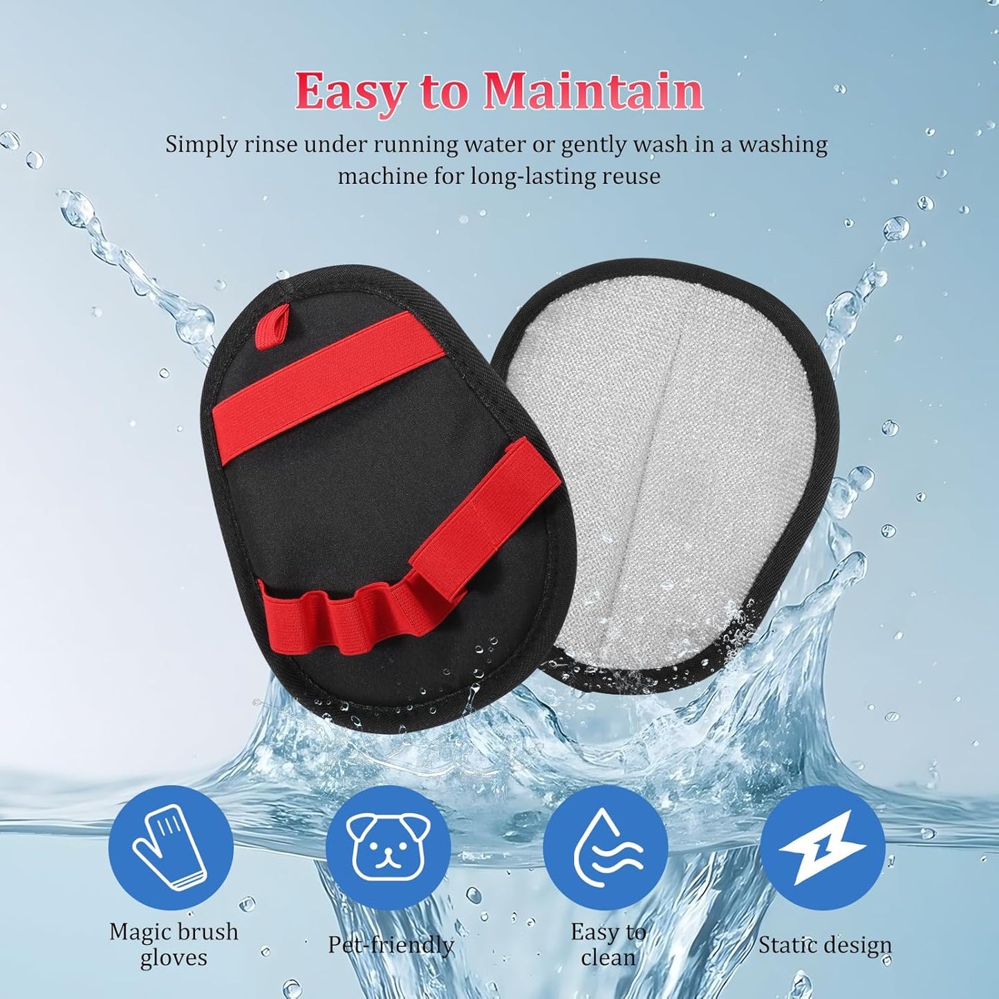 2PCS Pet Hair Removal Glove - Electrostatic Mitt Reusable