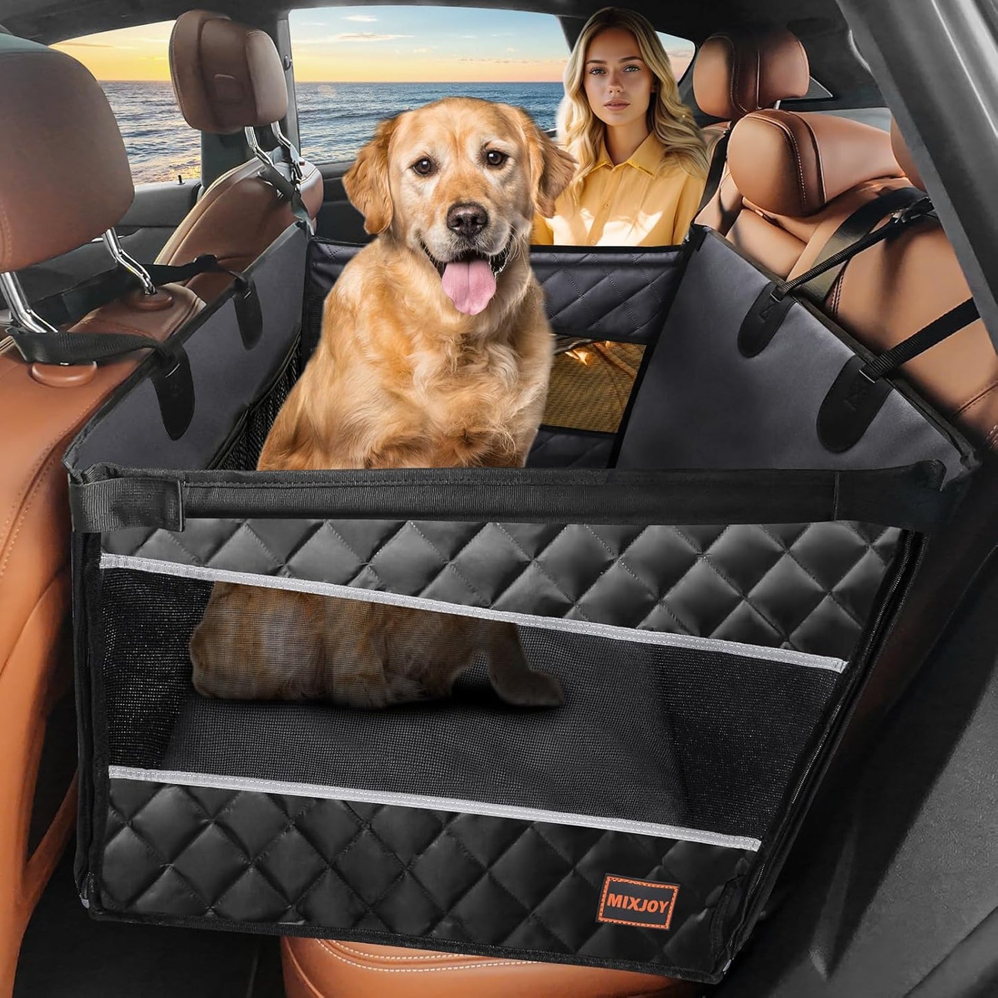 Dog Car Seat for Large Medium Dogs, Back Seat Extender