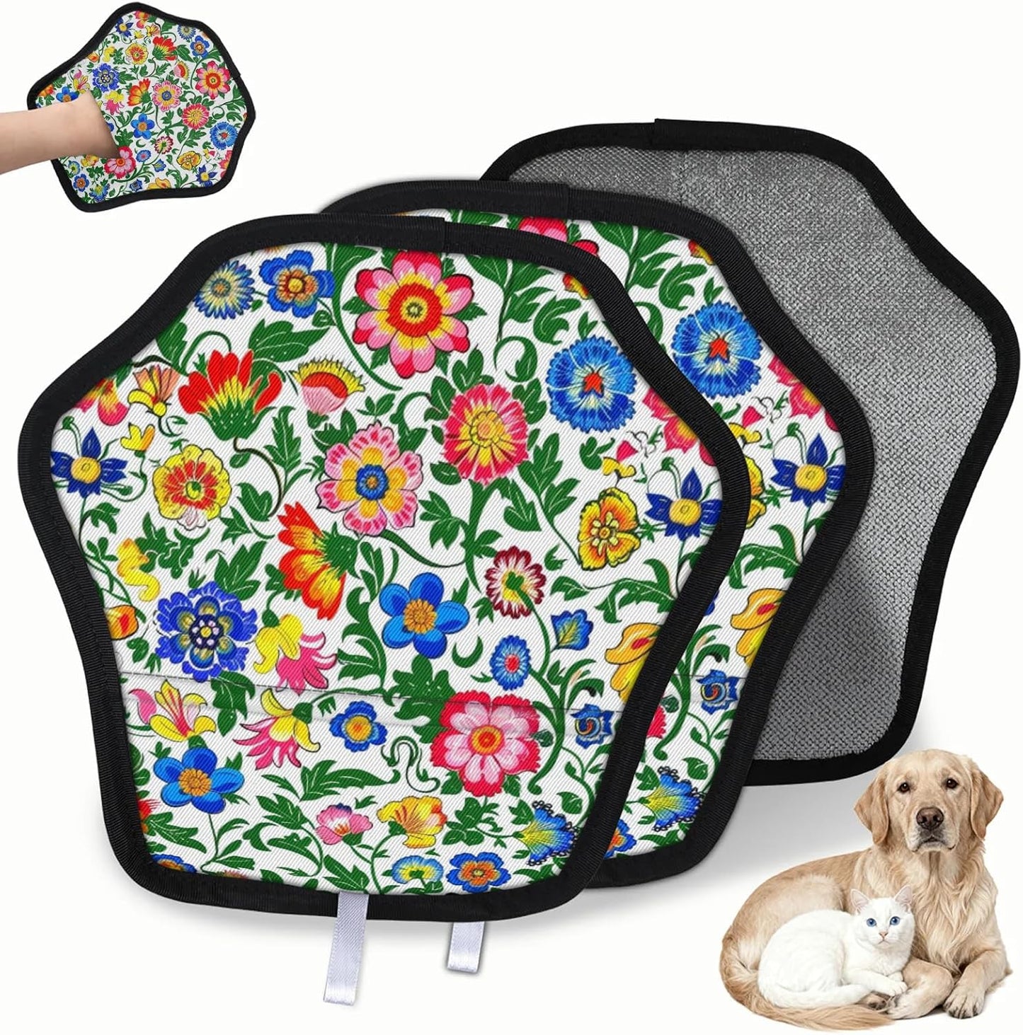 Mexican Flower Style 2Pcs Electrostatic Reusable Pet Hair