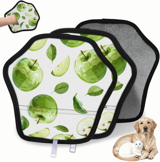 Green Apples 2Pcs Electrostatic Reusable Pet Hair Removal
