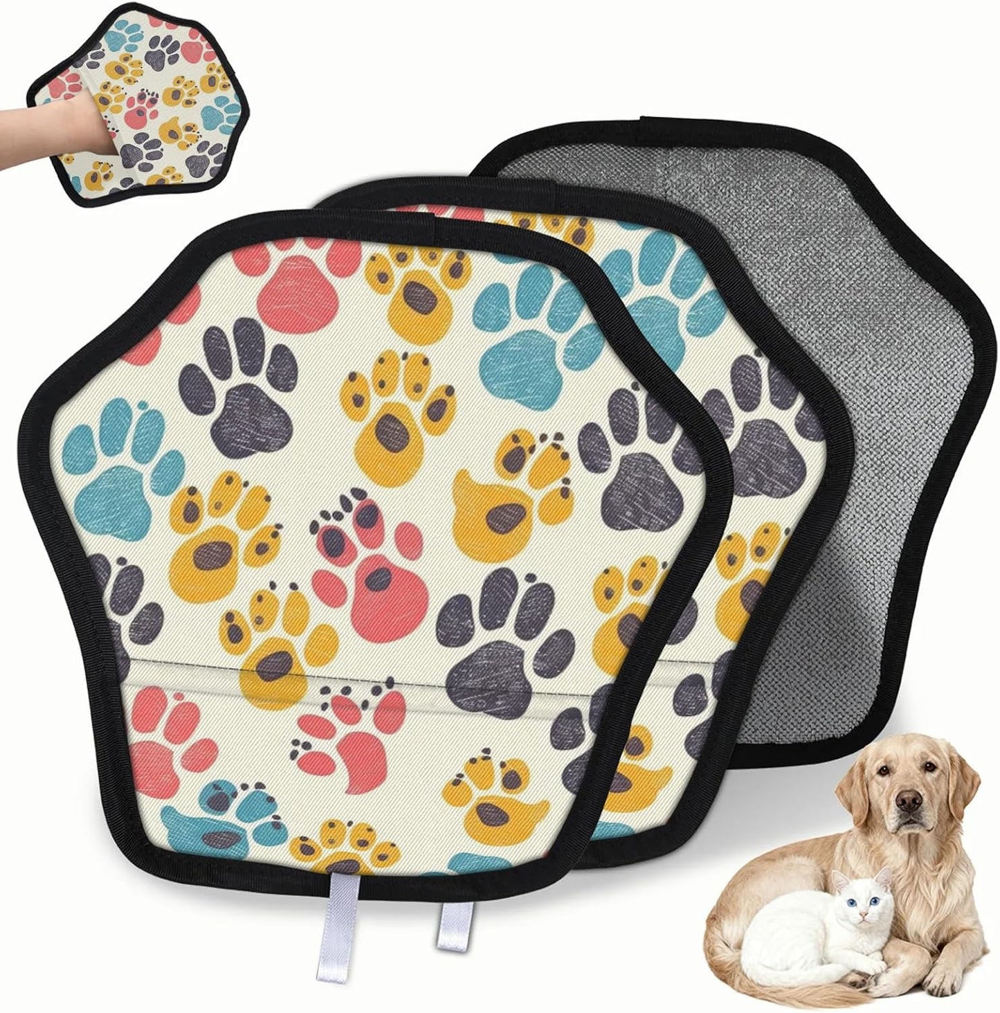 Kawaii Dog Paw 2Pcs Electrostatic Reusable Pet Hair Removal