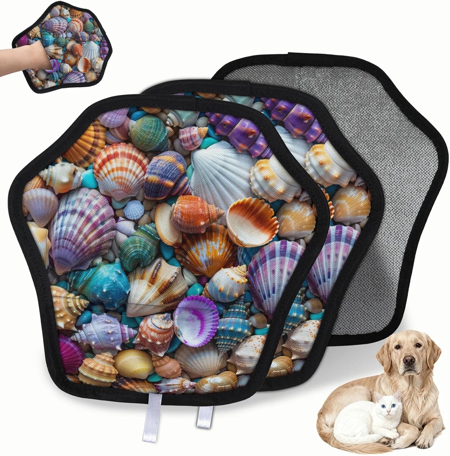 Nautical Coastal Beach 2Pcs Electrostatic Reusable Pet Hair
