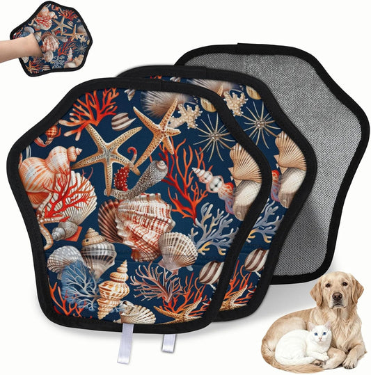 Nautical Coastal Seashell 2Pcs Electrostatic Reusable Pet