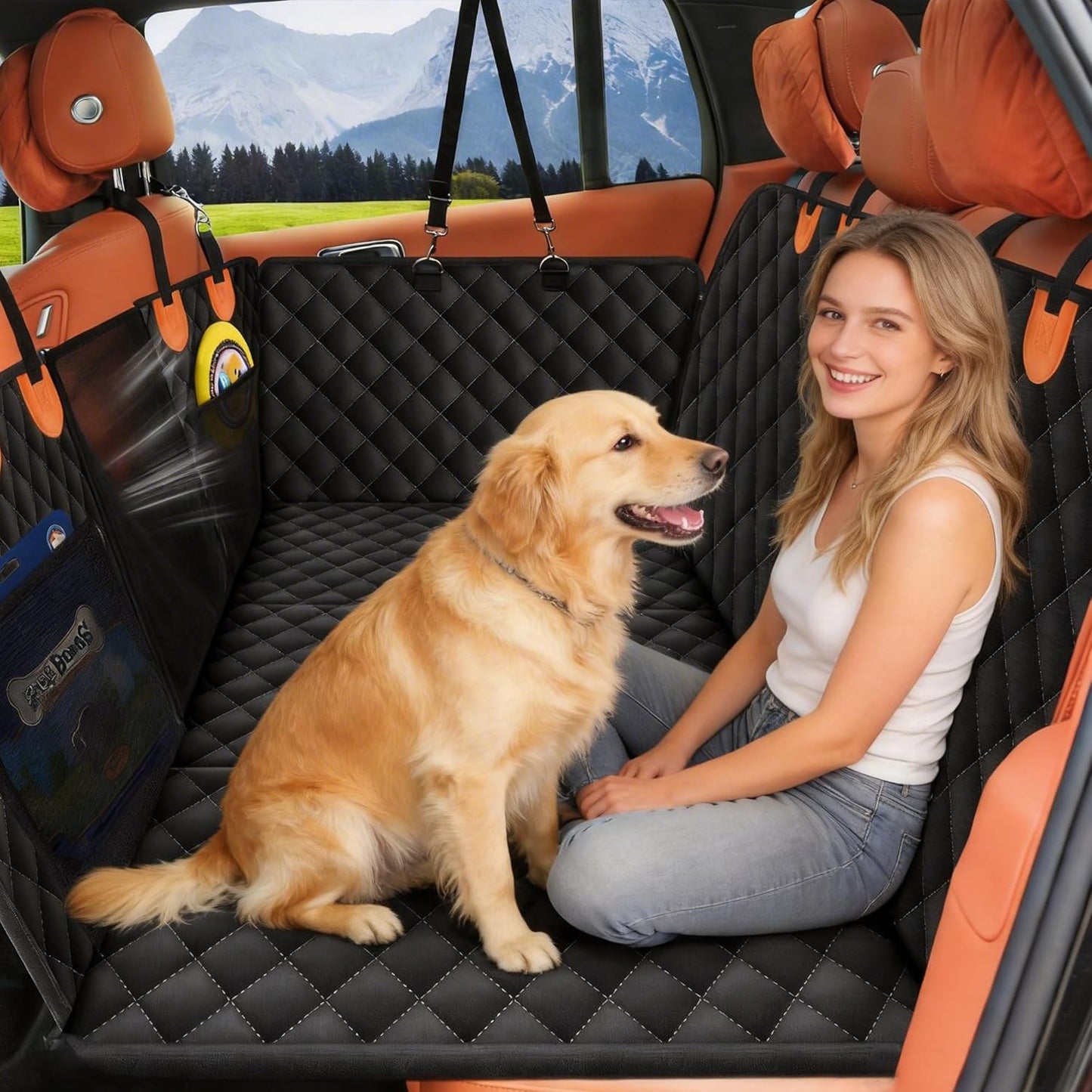 Back Seat Extender for Dogs, Holds 450 lbs, Hard Bottom