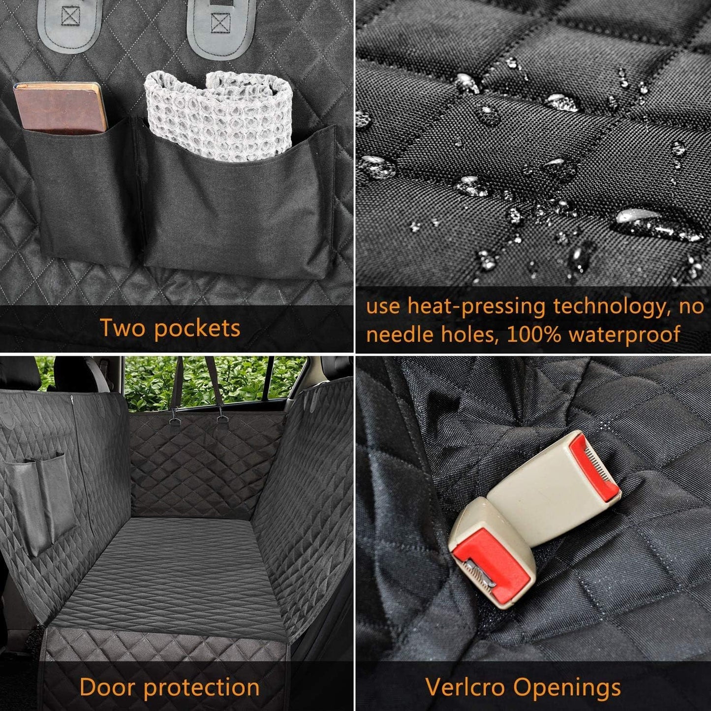 Dog Car Seat Cover for Back Seat, Nonslip Back Seat Pet