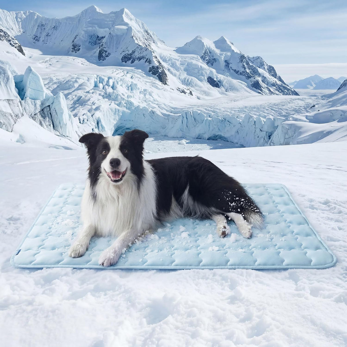 Bedsure Cooling Dog Mat Extra Large, Q-Max>0.5 XL Thin Breathable Cold Crate Pad for Pet, Portable Washable Kennel Bed for Summer Active Dog with Chill Soothing Fabric to Rapid Cooling, 41x28, Blue